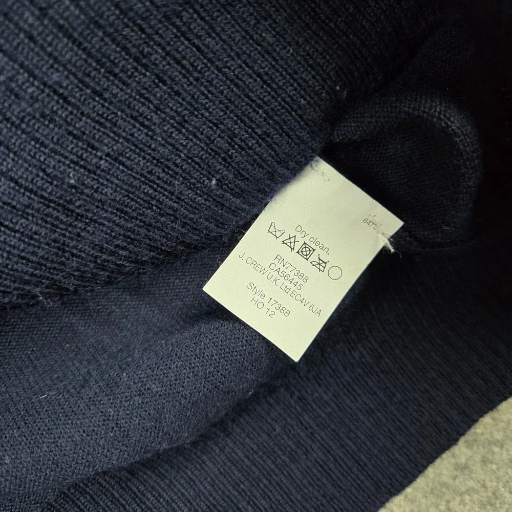 J. Crew Sweater Vest Mens Medium Blue 100% Merino Wool V-Neck Solid Sleeveless